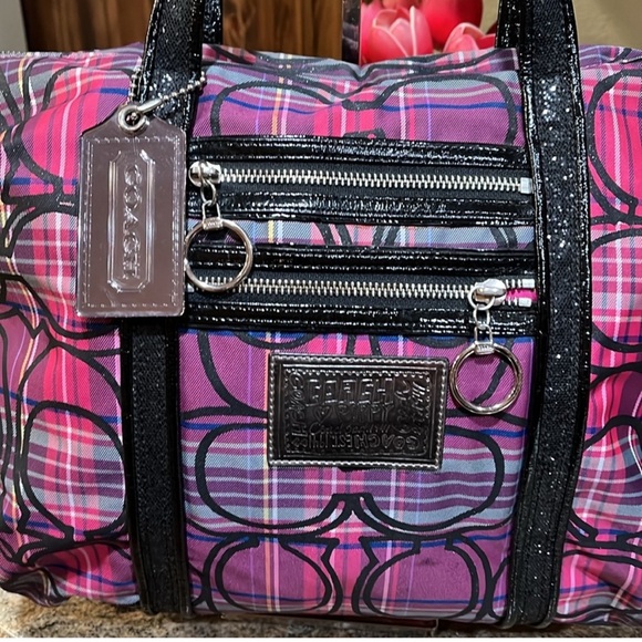 Coach Poppy EUC  Tartan Plaid Tote Shoulder Bag - Picture 3 of 12